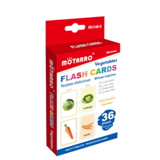 Motarro Flash Cards 36 Sheets - Vegetables