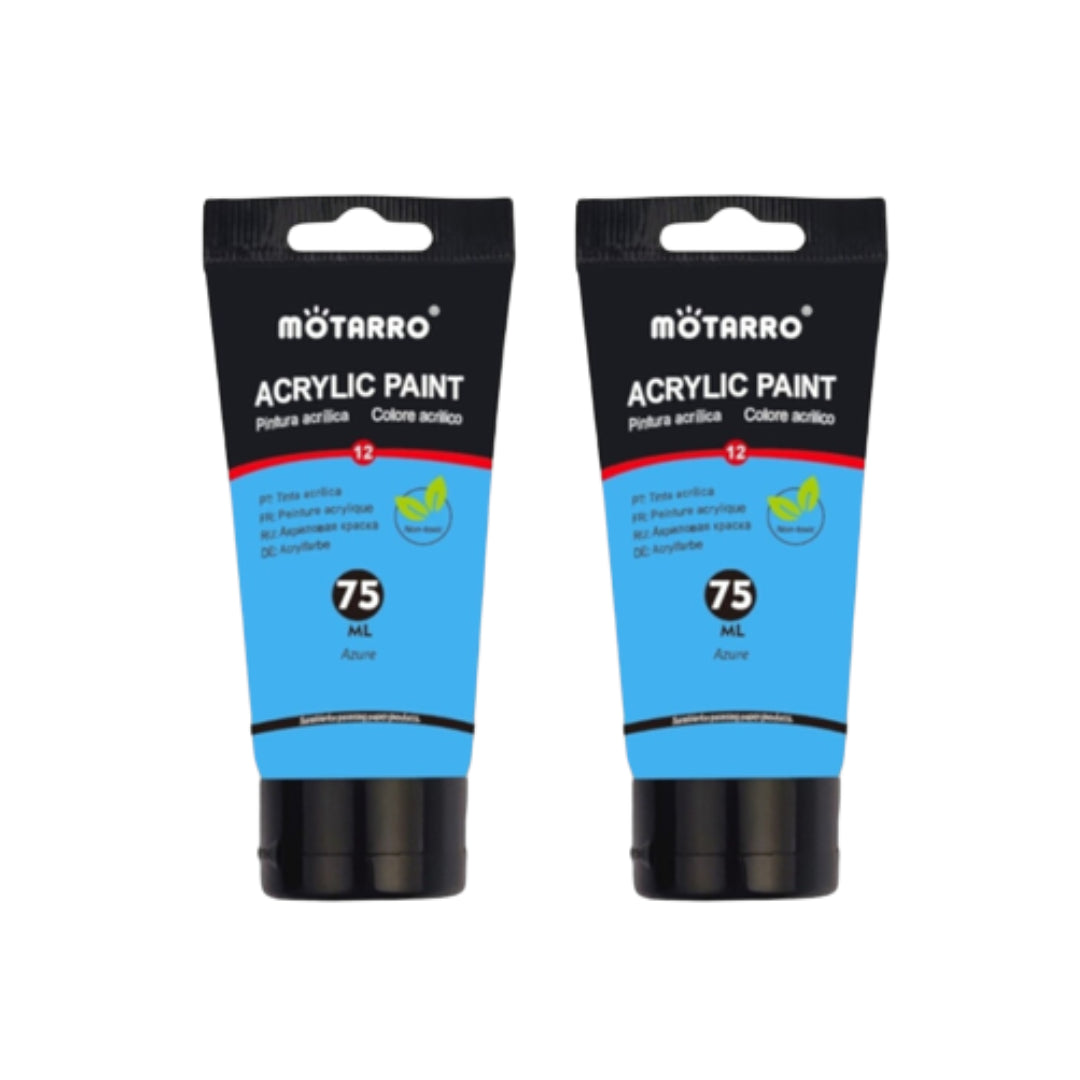 Motarro Acrylic Paint 75ml - Azure 2 Pack