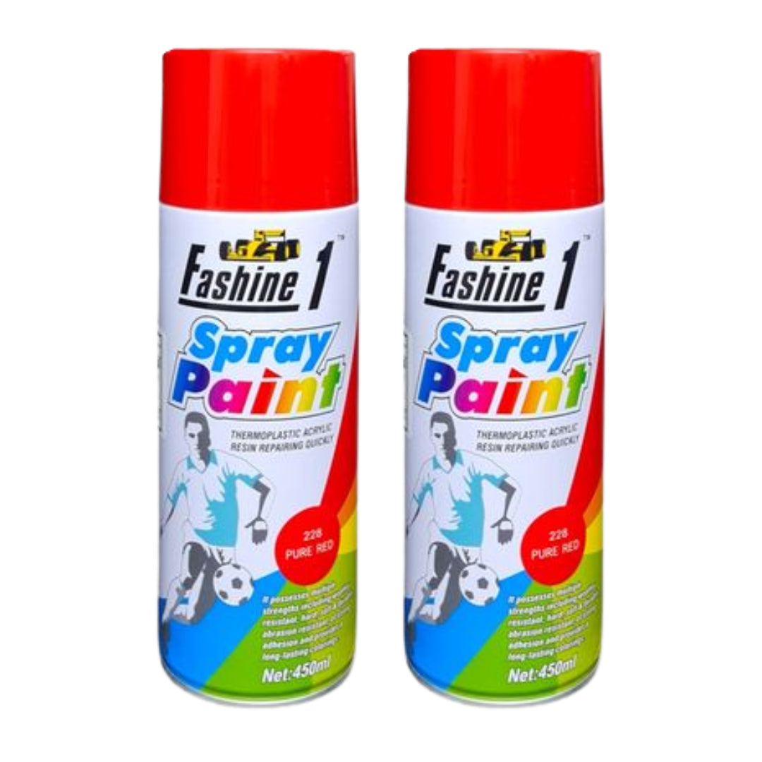 Fashine 1- Spray Paint 450ml - Pure Red 2 Pack