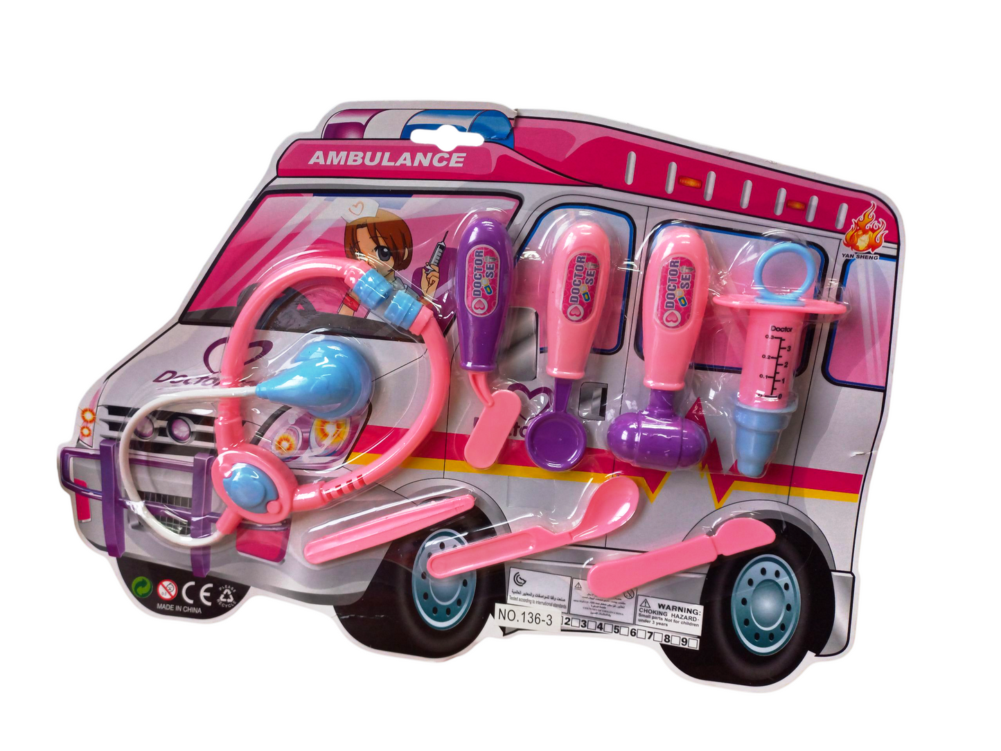 Ambulance Doctor Play Set - 8-Piece Medical Pretend Play Kit