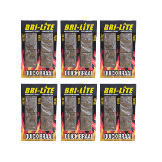 Bri-Lite Individually Wrapped Firelighters 2 Piece Blister - 6 Pack