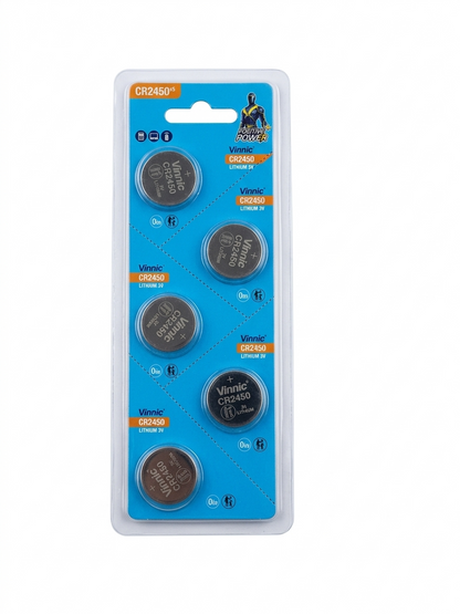 Vinnic Lithium Coin Cell CR2450 - 5 Pack