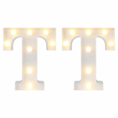 Motarro Led Letter Light 22cm - 2 Pack - White Letter T