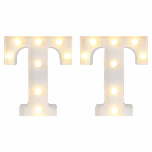 Motarro Led Letter Light 22cm - 2 Pack - White Letter T