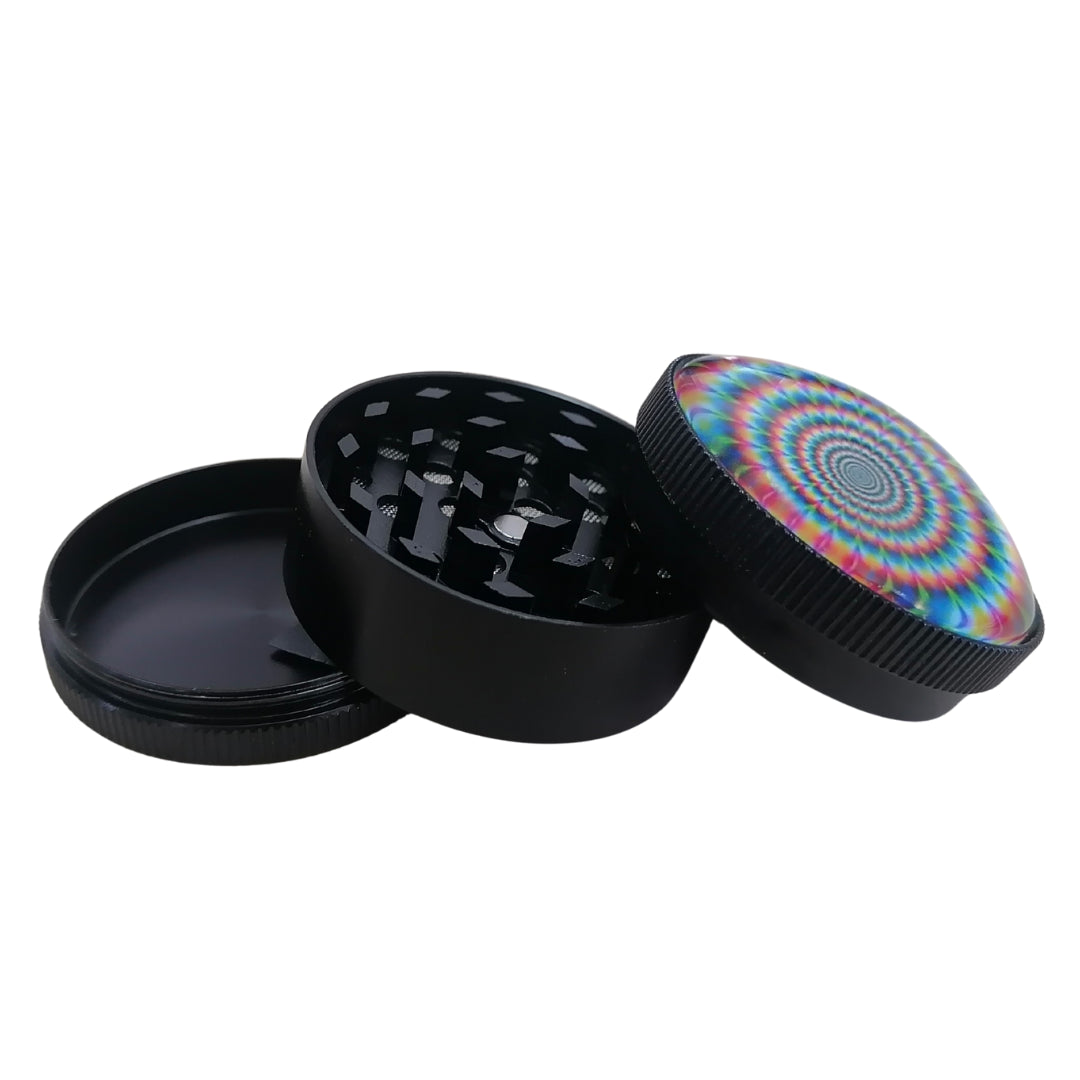Herb Grinder 3 Piece Aluminum 50 x 36mm - Hypnotic