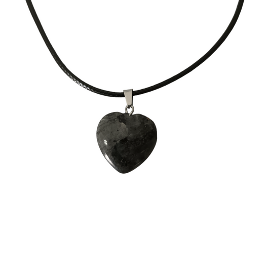 Earth Stone Collection - Heart Labradorite Stone Necklace