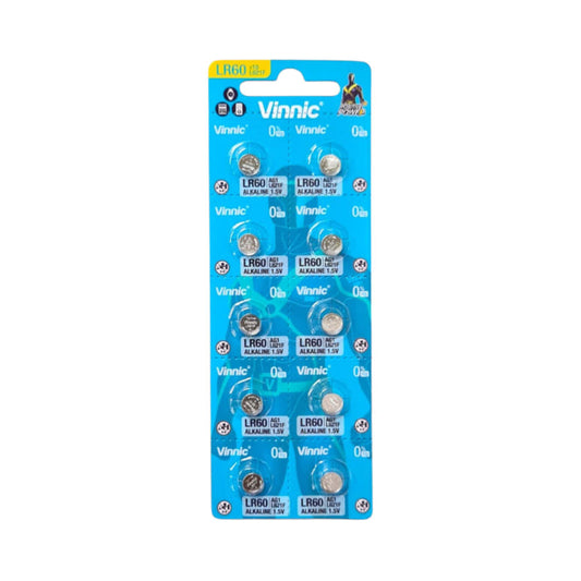 Vinnic AG1 / LR60 Alkaline Button Cell Battery 1.5V - 10 Pack