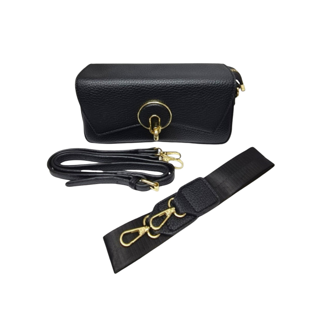 Ladies Bag - Strap Included - 13×24cm - Black