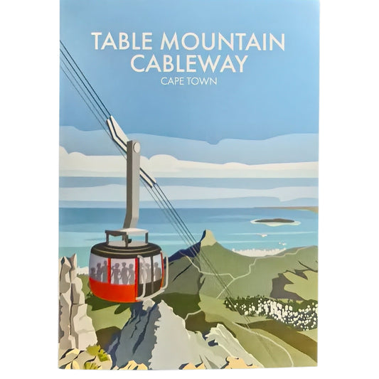 Cape Town Travel Art Card - A5 - Table Mountain Cable Way