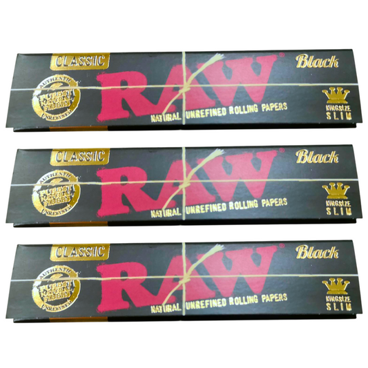 RAW Classic Black King Size Rolling Papers - 3 Pack