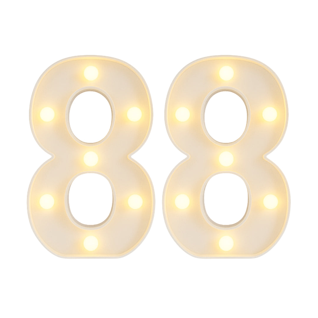 Motarro Led Numbers Light 22cm - 2 Pack - White Number 8