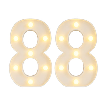 Motarro Led Numbers Light 22cm - 2 Pack - White Number 8