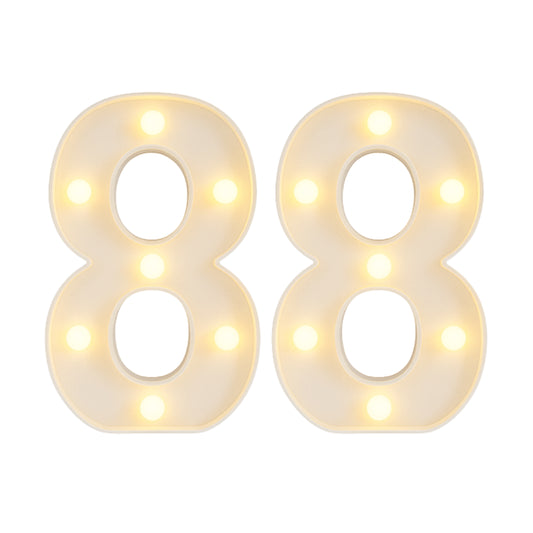 Motarro Led Numbers Light 22cm - 2 Pack - White Number 8