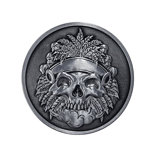 Herb Grinder - 4 Piece Medium Grinder - Leaf Skull
