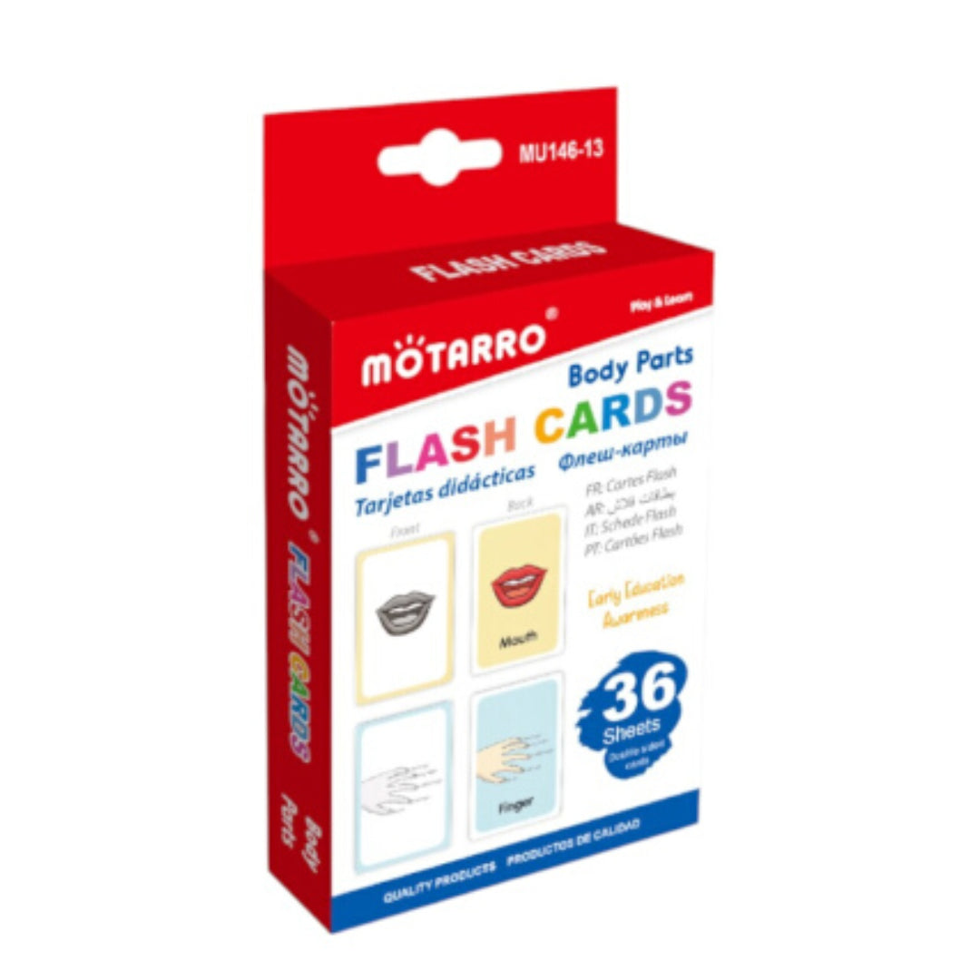 Motarro Flash Cards 36 Sheets - Body Parts