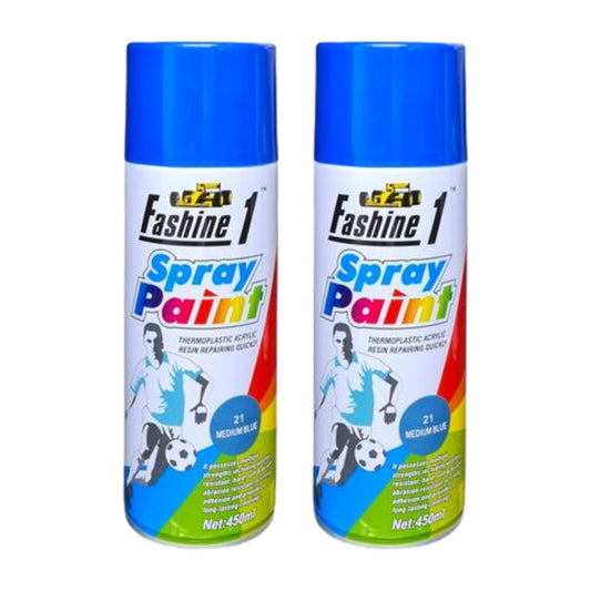 Fashine 1- Spray Paint 450ml - Medium Blue 2 Pack
