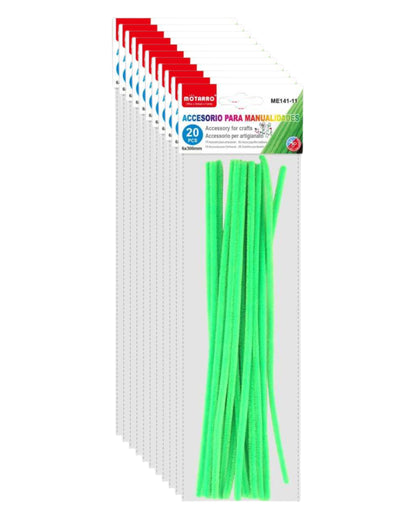 Motarro - Chenille Stems 6mmx30cm 20PCS Grass Green 12 Pack