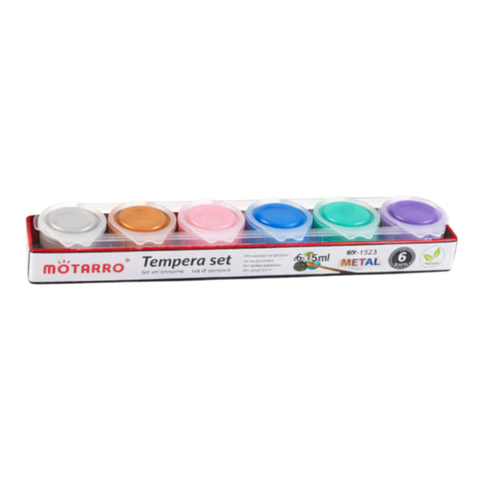 Motarro Tempera Set Paint - 6x15ml (Metal)