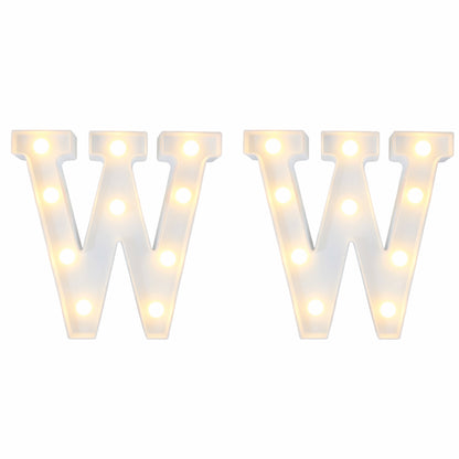 Motarro Led Letter Light 22cm - 2 Pack - White Letter W