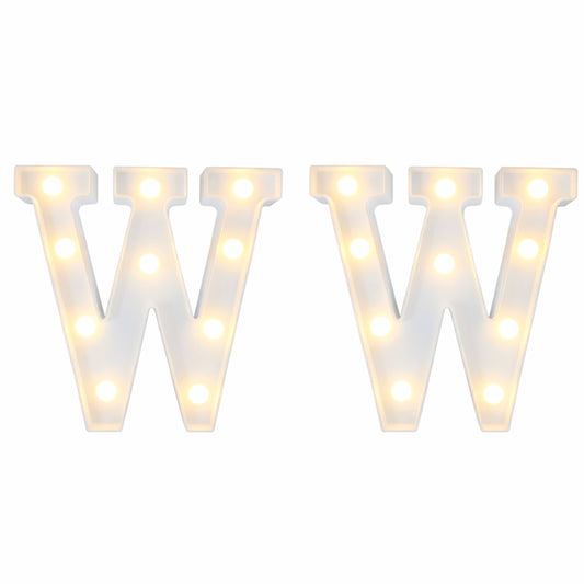 Motarro Led Letter Light 22cm - 2 Pack - White Letter W