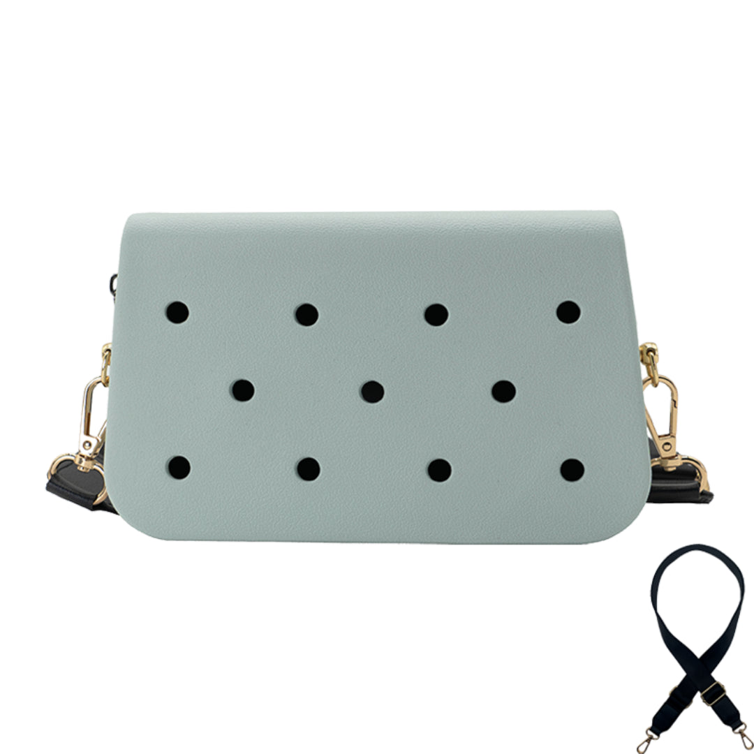 Coco EVA Croc Crossbody Bag - Lightweight Waterproof Shoulder Bag - Grey