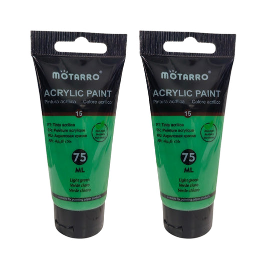 Motarro Acrylic Paint 75ml - 2 Pack - Light Green