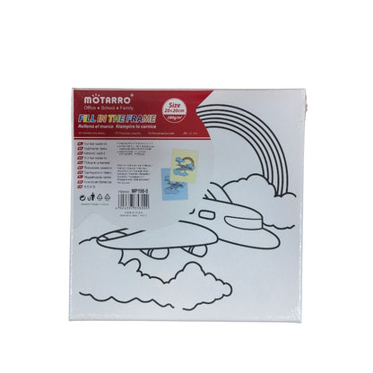 Motarro Printed Canvas with Paint Set - 20 × 20 cm - Plane