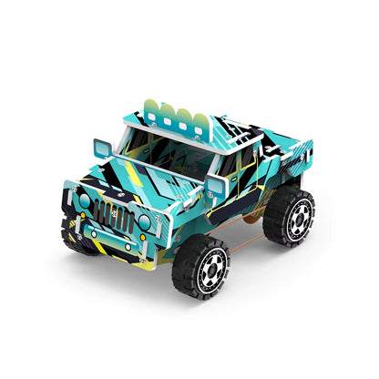 Wooden 4WD Off-Road Vehicle Puzzle Kit - Buildable Motorized Toy