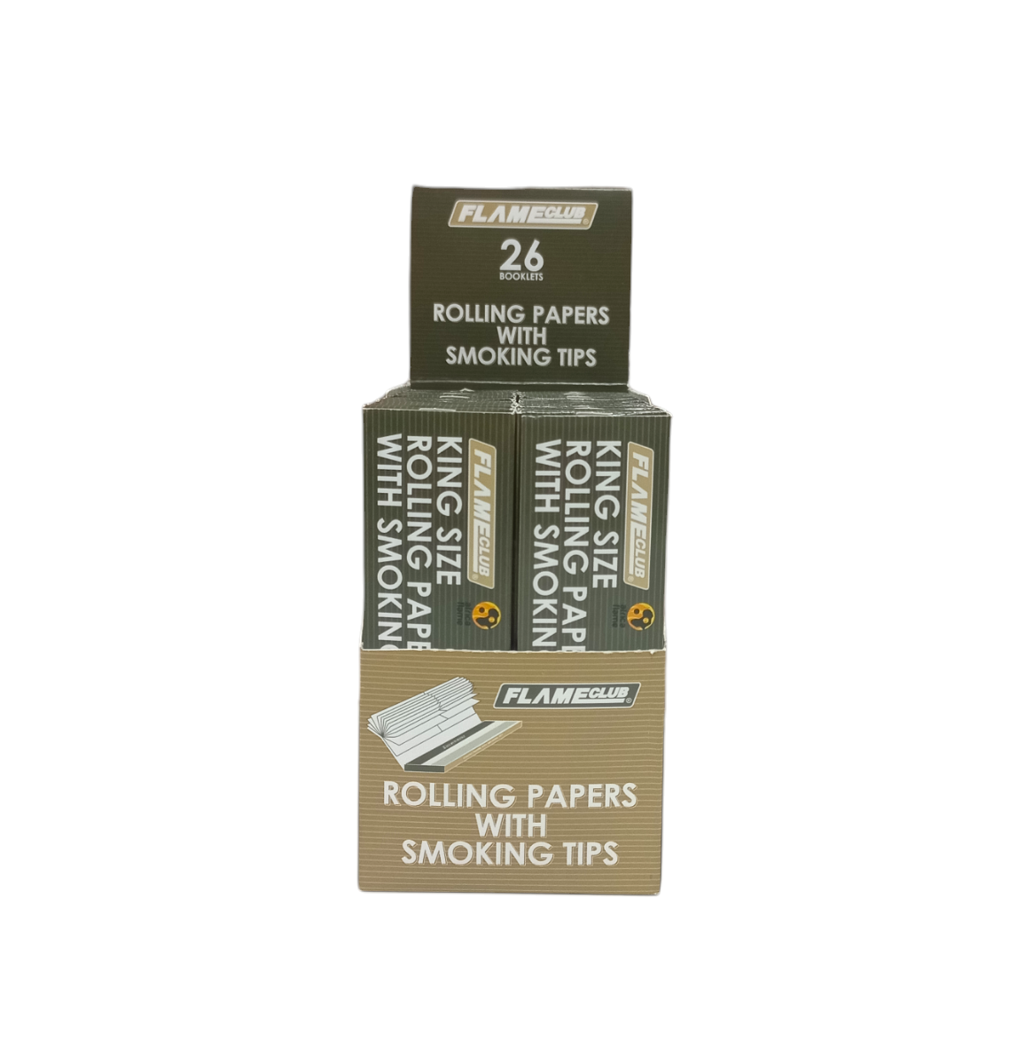 Flame Club King Size Rolling Paper + Tips - 26Piece Booklets