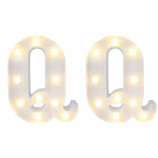 Motarro Led Letter Light 22cm - 2 Pack - White Letter Q