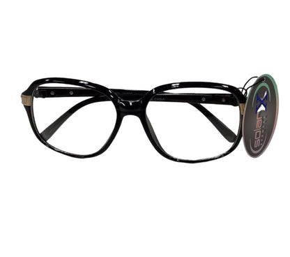 Solar X Wayfarer Retro Sunglasses Clear Lens UV400 - Black
