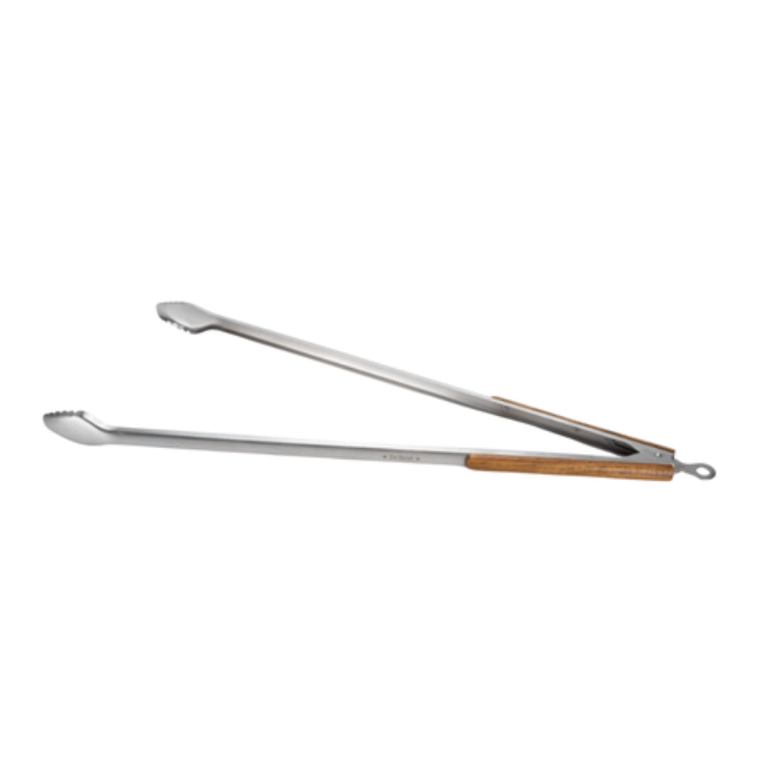 DeBest 80cm Extra-Long Stainless Steel Braai Tongs with Wooden Grip
