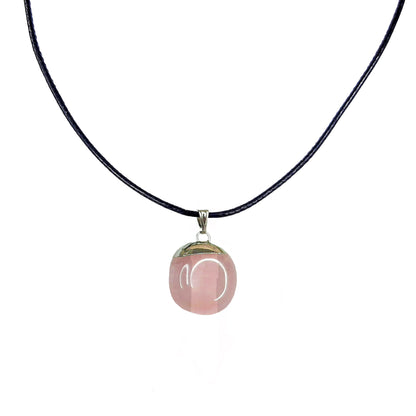 Earth Stone Collection - Polished Rose Quartz Stone Necklace