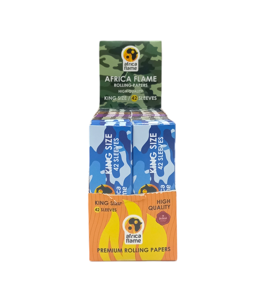 Africa Flame Rolling Paper King Size - 50Piece Booklets - Army Design