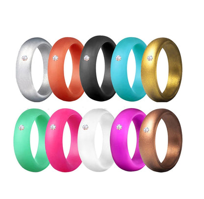DeBest Diamante Silicone Rings - 10 Piece - F