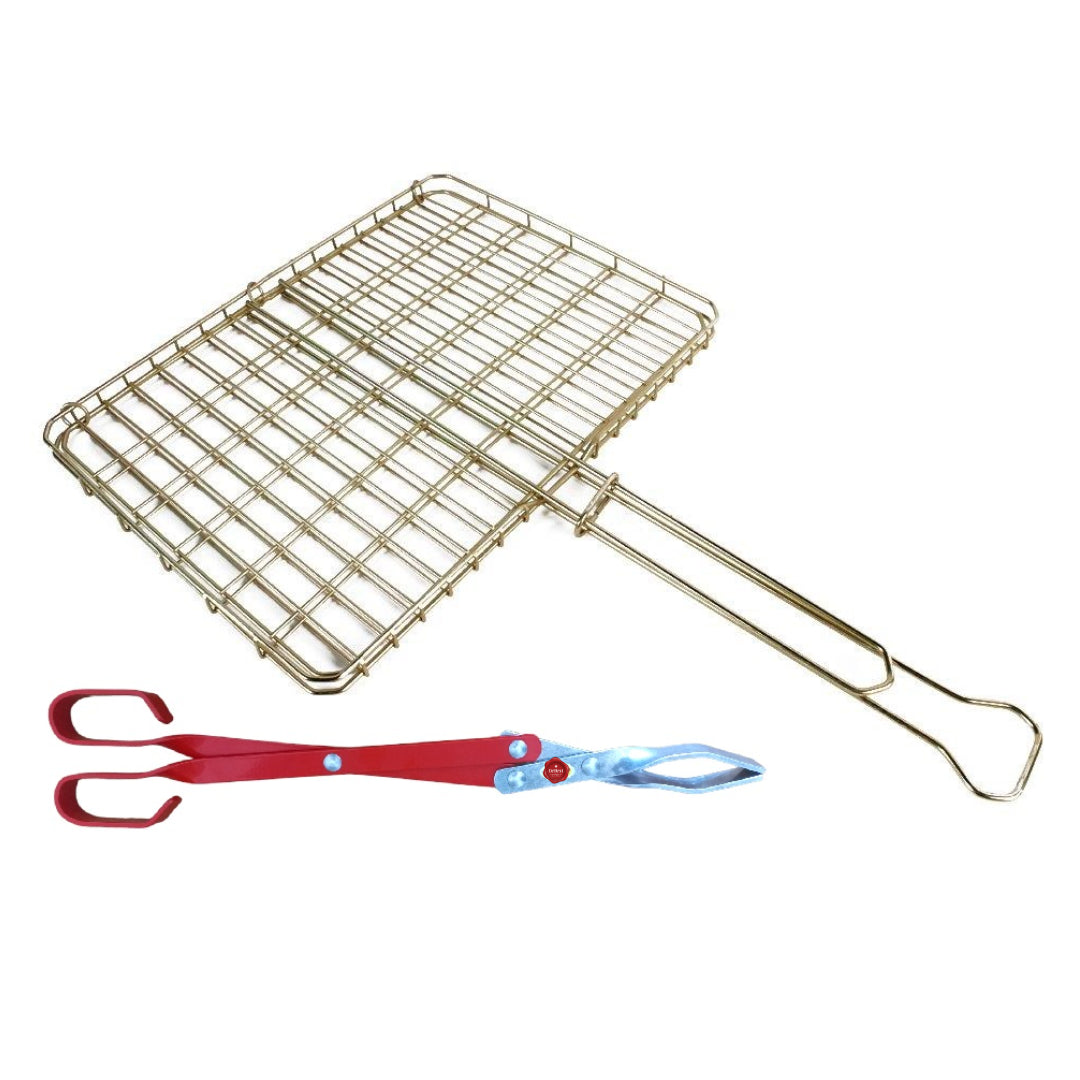 DeBest Braai Grid Big Box & Medium Braai Tongs Combo