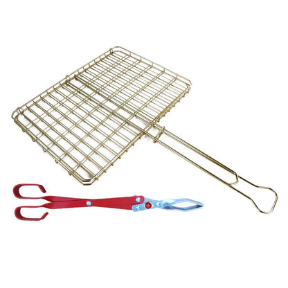 DeBest Braai Grid Big Box & Medium Braai Tongs Combo