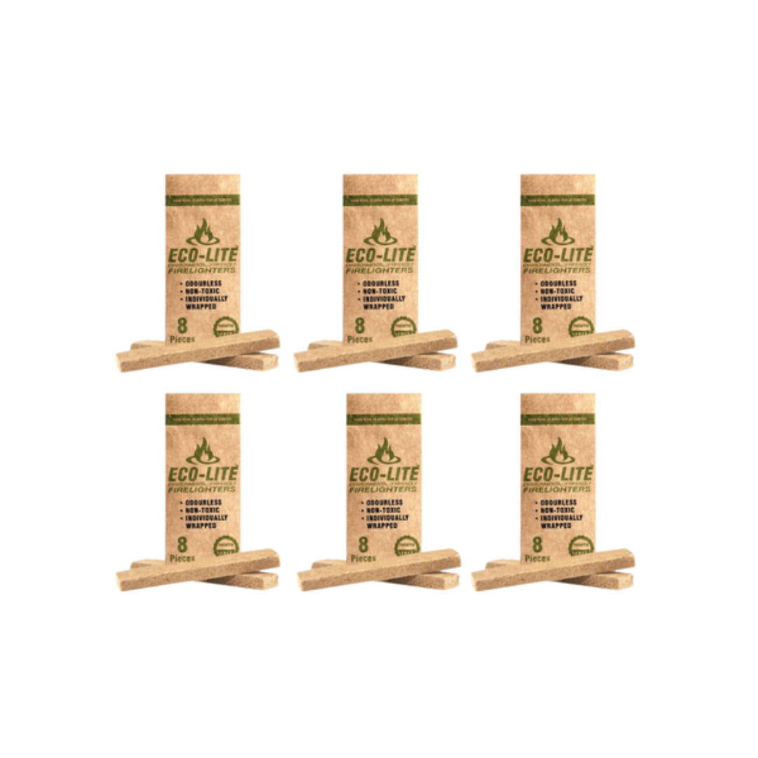 Eco-Lite Environmentally Friendly Firelighters - 8 Piece - 6 Pack
