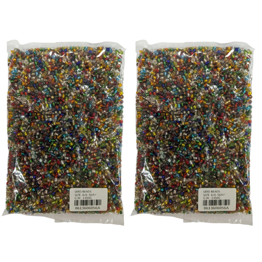 Seed Beads 450g - 2 Pack - Large Colorful