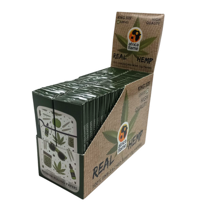 Africa Flame 100% Hemp Rolling Paper - 50 Booklets - White - 2 Pack