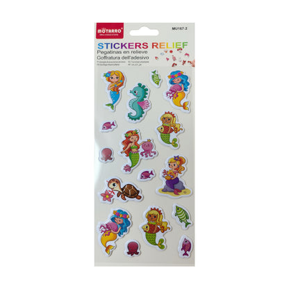 Motarro Stickers Relief 1 Sheet - Mermaids