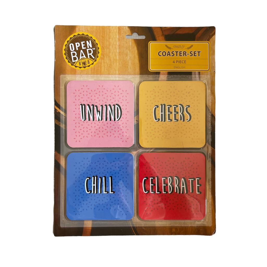 Bar Open - Coaster Set - 4 Piece