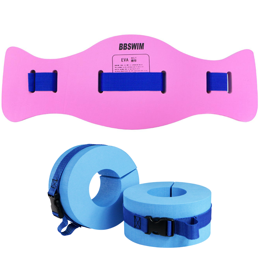 Swimming Floating Belt 71.5cm & Aquatic Foot Cuffs - Pink