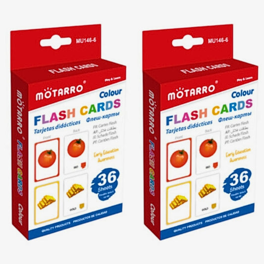 Motarro Flash Cards 36 Sheets - 2 Pack - Colours