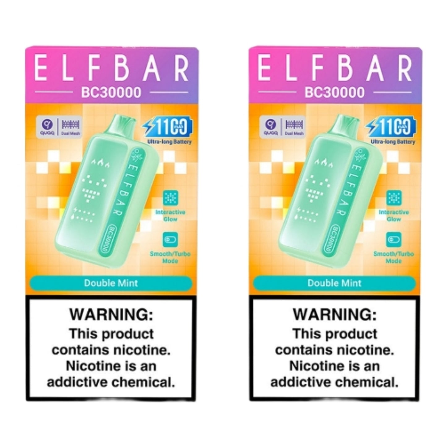 Elf Bar BC30000 Disposable Vape - Double Mint (Pack of 2)