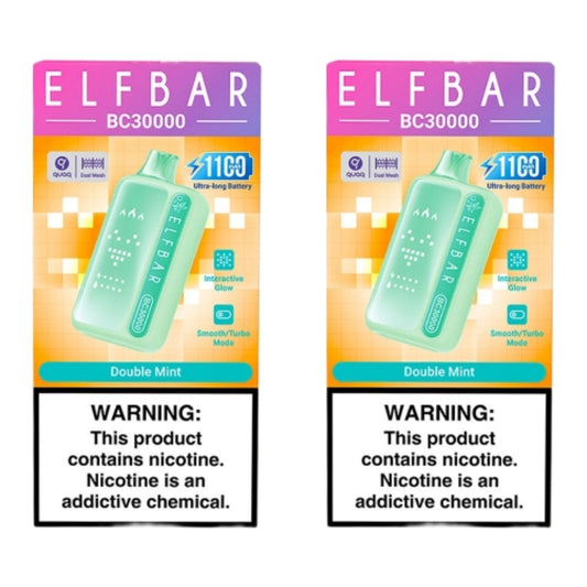 Elf Bar BC30000 Disposable Vape - Double Mint (Pack of 2)