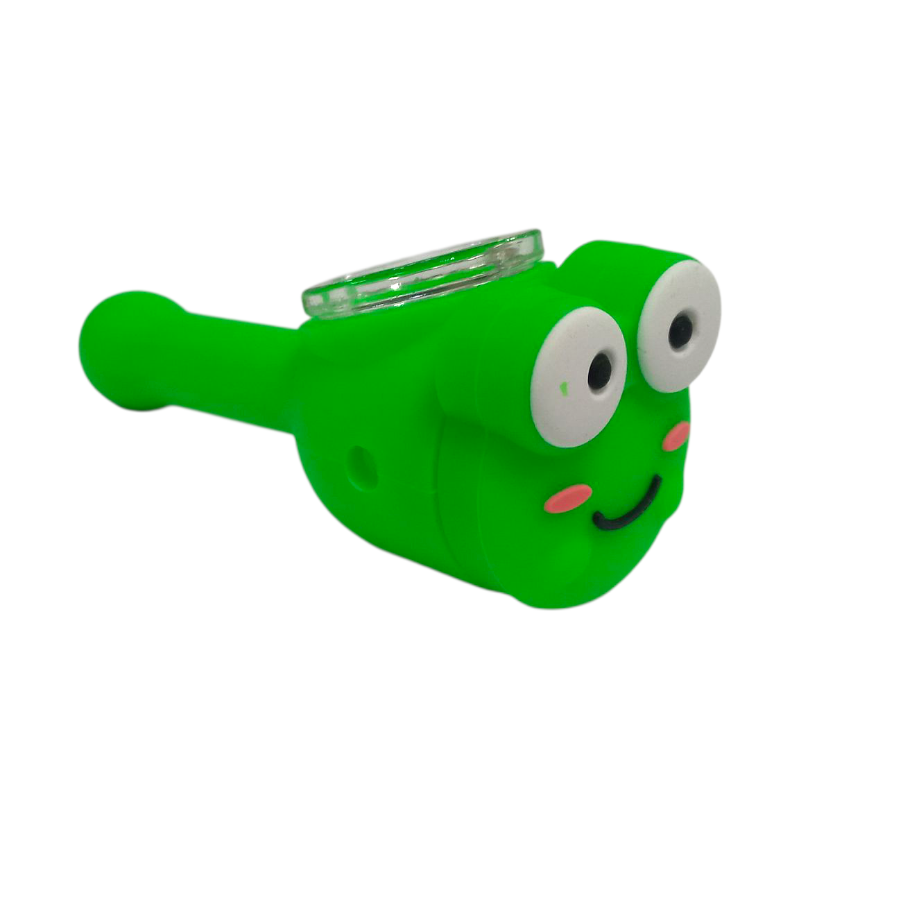 Silicone Rasta Pipe - Cartoon Faces - Green