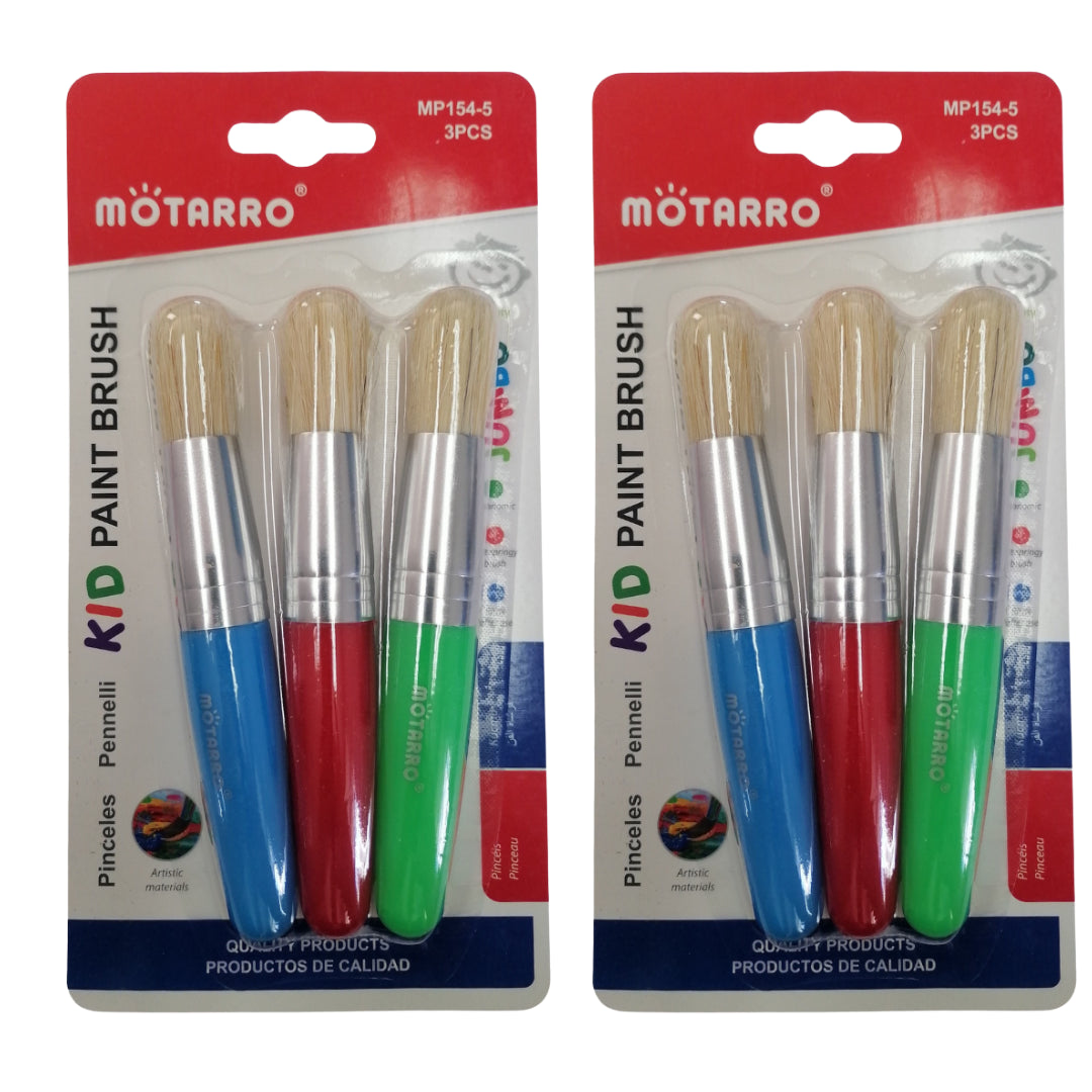 Motarro Kid Paint Brush 3PC - 2 Pack