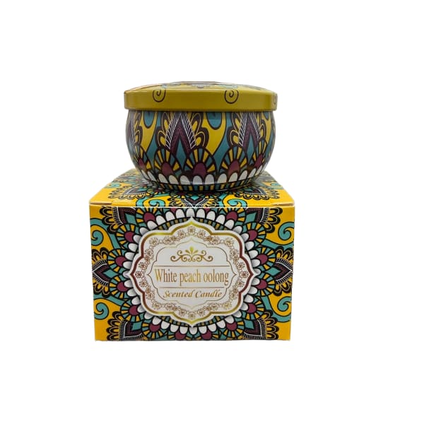 Artisan Soy Wax Scented Tin Candle - White Peach Oolong