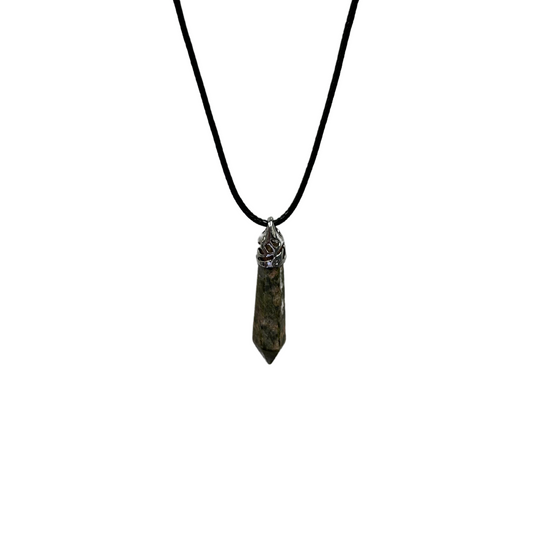 Earth Stone Collection - Ice Drop Unakite Crystal Stone Necklace